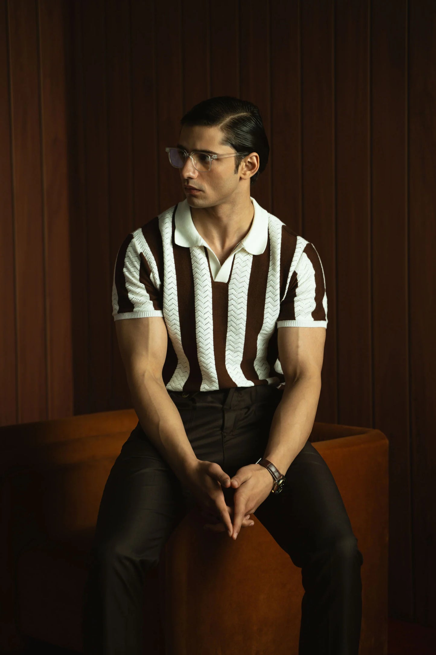 Striped Knitted Polo Shirt (GGH-25)