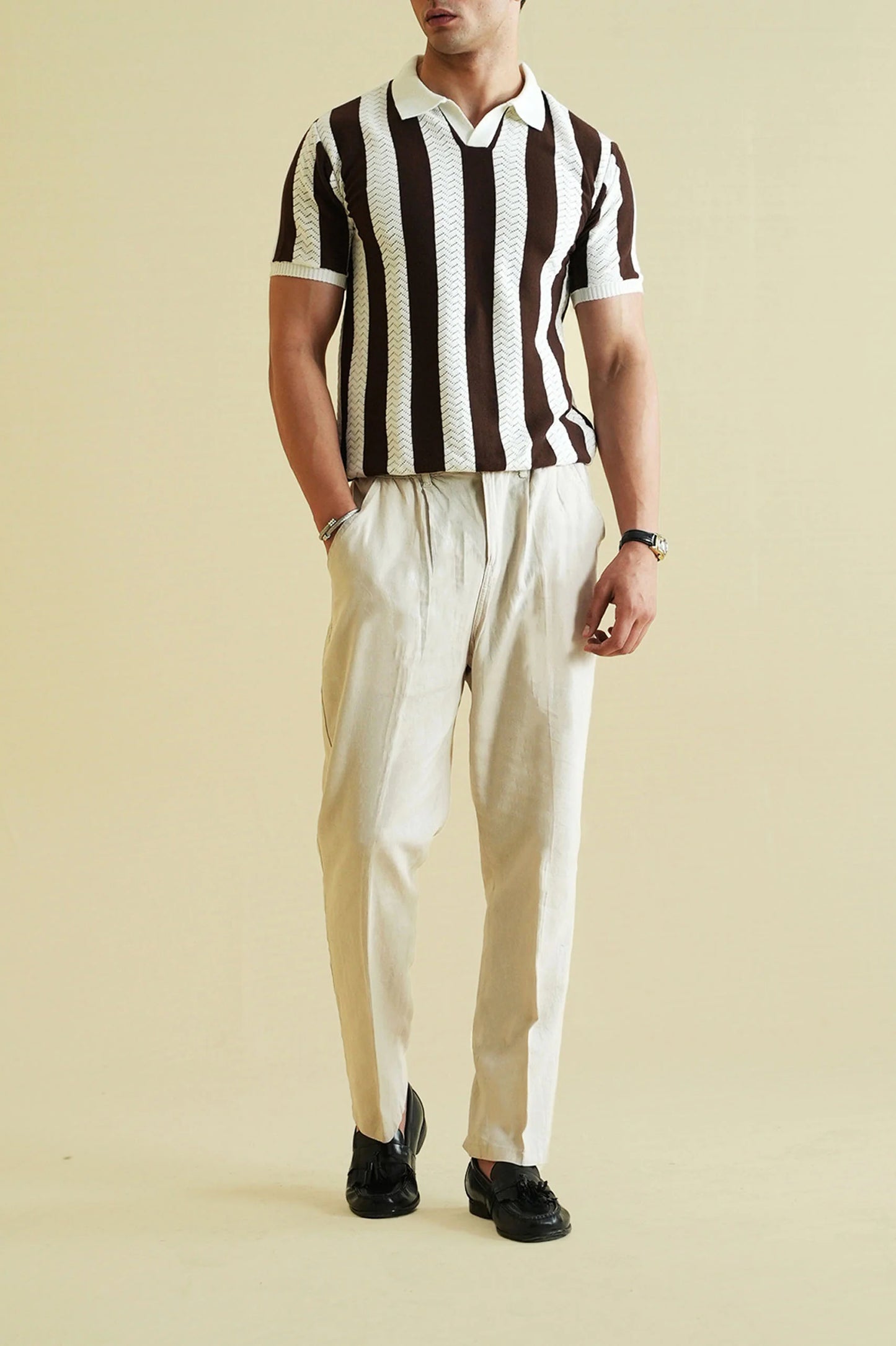 Striped Knitted Polo Shirt (GGH-25)